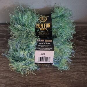 2 LION BRAND FUN FUR  EYELASH YARN - COLOR: Citrus Lot 4614